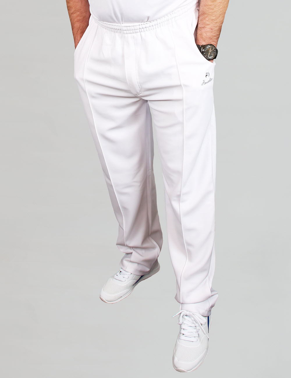 Henselite Gents Sports Trousers with zip White