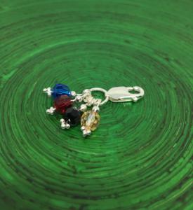 Silver & Crystal Primary Ball Charm