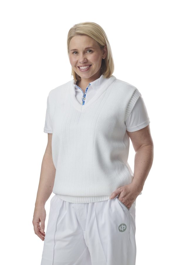 White V-Neck Slipover
